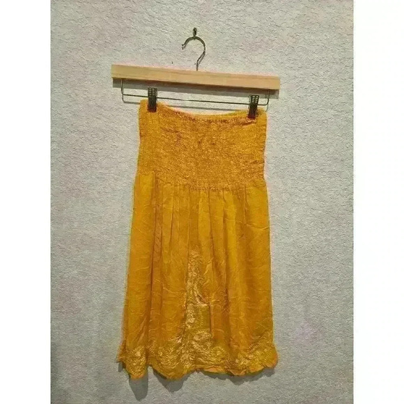 Forever 21 Yellow Tube mini Dress Sz SP - Picture 3 of 3